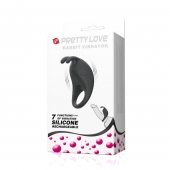 Чёрное эрекционное кольцо с вибрацией Rabbit Vibrator - Baile - в Смоленске купить с доставкой