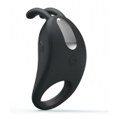 Чёрное эрекционное кольцо с вибрацией Rabbit Vibrator - Baile - в Смоленске купить с доставкой