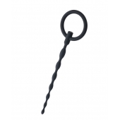 Чёрный уретральный плаг с кольцом - ToyFa - купить с доставкой в Смоленске