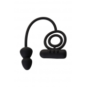 Чёрное эрекционное кольцо с вибропулькой и анальным хвостом - Erotist Adult Toys - в Смоленске купить с доставкой
