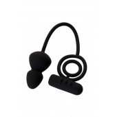 Чёрное эрекционное кольцо с вибростимулятором и анальным хвостом - Erotist Adult Toys - в Смоленске купить с доставкой