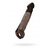 Чёрная насадка на пенис Tс подхватом - 19,5 см. - ToyFa - в Смоленске купить с доставкой