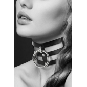 Чёрный тройной чокер с большим кольцом - Bijoux Pour Toi - купить с доставкой в Смоленске