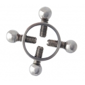 Серебристые зажимы для сосков на винтах - ToyFa - купить с доставкой в Смоленске