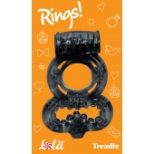 Чёрное эрекционное кольцо Rings Treadle с подхватом - Lola Games - в Смоленске купить с доставкой