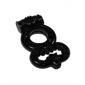 Чёрное эрекционное кольцо Rings Treadle с подхватом - Lola Games - в Смоленске купить с доставкой