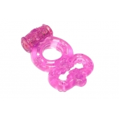 Розовое эрекционное кольцо Rings Treadle с подхватом - Lola Games - в Смоленске купить с доставкой