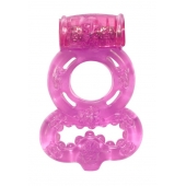 Розовое эрекционное кольцо Rings Treadle с подхватом - Lola Games - в Смоленске купить с доставкой