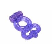 Фиолетовое эрекционное кольцо Rings Treadle с подхватом - Lola Games - в Смоленске купить с доставкой