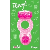 Розовое эрекционное кольцо с вибрацией Rings Ringer - Lola Games - в Смоленске купить с доставкой