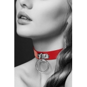 Красный узенький чокер с кольцом - Bijoux Pour Toi - купить с доставкой в Смоленске