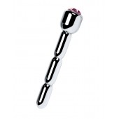 Серебристый уретральный плаг со стразом - 7 см. - ToyFa - купить с доставкой в Смоленске