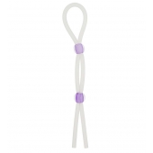 Прозрачное эрекционное кольцо-лассо SILICONE LASSO COCK RING DUAL BEADS - NMC - в Смоленске купить с доставкой