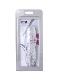 Прозрачная, закрытая насадка с шипами и точками - 13,5 см. - Toyfa Basic - в Смоленске купить с доставкой