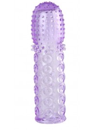 Насадка гелевая фиолетовая с точками, шипами и наплывами - 13,5 см. - Toyfa Basic - в Смоленске купить с доставкой
