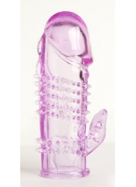 Фиолетовая насадка с коготком и шипами - 13 см. - Toyfa Basic - в Смоленске купить с доставкой