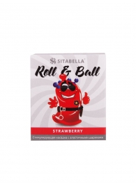 Стимулирующий презерватив-насадка Roll   Ball Strawberry - Sitabella - купить с доставкой в Смоленске