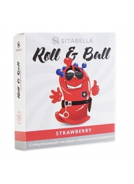 Стимулирующий презерватив-насадка Roll   Ball Strawberry - Sitabella - купить с доставкой в Смоленске