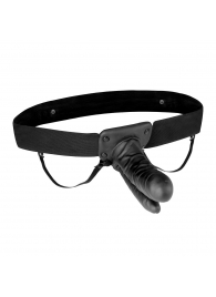 Полый страпон с двумя отростками и вибрацией Unisex Vibrating Hollow Strap-On Double Penetrating Dildo - 17,8 см. - Lux Fetish - купить с доставкой в Смоленске