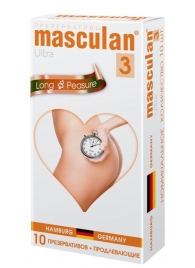 Розовые презервативы Masculan Ultra Long Pleasure с колечками, пупырышками и продлевающим эффектом - 10 шт. - Masculan - купить с доставкой в Смоленске