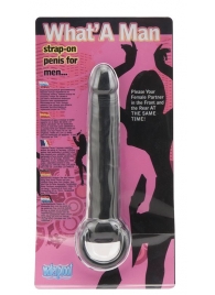 Чёрная насадка на пенис для анальной стимуляции WHATA MAN - 16 см. - Seven Creations - в Смоленске купить с доставкой