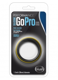 Черно-желтое силиконовое эрекционное кольцо Silicone Go Pro Cock Ring - Blush Novelties - в Смоленске купить с доставкой