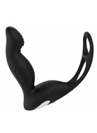 Черный вибромассажер простаты P-PLEASER W ERECTION ENHANCE - Dream Toys - в Смоленске купить с доставкой