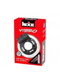 Чёрное эрекционное виброкольцо Luxe VIBRO  Африканский Эль Дьябло  + презерватив - Luxe - в Смоленске купить с доставкой