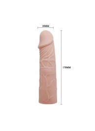 Закрытая телесная насадка-фаллос - 17 см. - Sex Expert - в Смоленске купить с доставкой