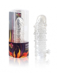 Закрытая прозрачная рельефная насадка Crystal sleeve - 13 см. - Erowoman-Eroman - в Смоленске купить с доставкой