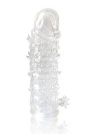Закрытая прозрачная рельефная насадка Crystal sleeve - 13 см. - Erowoman-Eroman - в Смоленске купить с доставкой