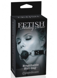 Черный кляп с дырочками Breathable Ball Gag - Pipedream - купить с доставкой в Смоленске
