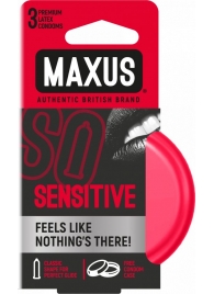 Ультратонкие презервативы в железном кейсе MAXUS Sensitive - 3 шт. - Maxus - купить с доставкой в Смоленске