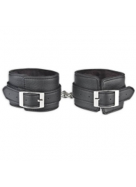 Черные фиксаторы для ног на цепи с мехом внутри - Lux Fetish - купить с доставкой в Смоленске