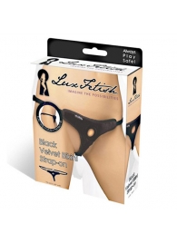 Черные плюшевые трусики для страпона - Lux Fetish - купить с доставкой в Смоленске