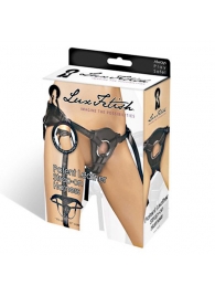 Черные трусики для страпона из патентованной кожи - Lux Fetish - купить с доставкой в Смоленске