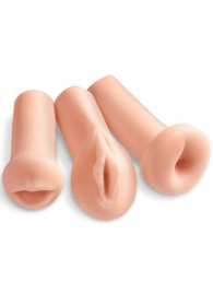 Комплект из 3 мастурбаторов All 3 Holes: вагина, анус, ротик - Pipedream - в Смоленске купить с доставкой