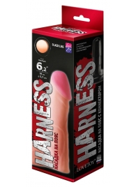 Телесная реалистичная насадка на Harness с коннектором BLACK LINE - 17 см. - LOVETOY (А-Полимер) - купить с доставкой в Смоленске