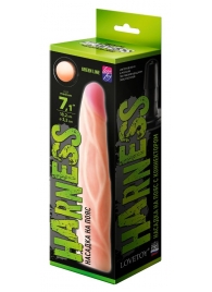 Телесная насадка с венками на Harness с коннектором GREEN LINE - 18 см. - LOVETOY (А-Полимер) - купить с доставкой в Смоленске