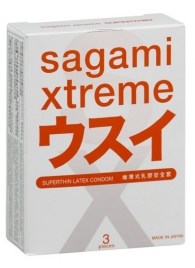 Ультратонкие презервативы Sagami Xtreme SUPERTHIN - 3 шт. - Sagami - купить с доставкой в Смоленске