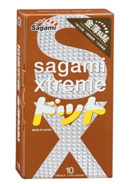 Презервативы Sagami Xtreme FEEL UP с точечной текстурой и линиями прилегания - 10 шт. - Sagami - купить с доставкой в Смоленске
