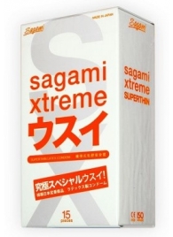 Ультратонкие презервативы Sagami Xtreme SUPERTHIN - 15 шт. - Sagami - купить с доставкой в Смоленске