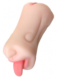 Телесный двусторонний мастурбатор Fruity Tongue - ротик и вагина - ToyFa - в Смоленске купить с доставкой