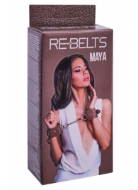 Коричневые кожаные наручники Maya - Rebelts - купить с доставкой в Смоленске