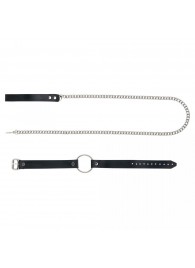 Черный поводок и чокер с кольцом Rada - Rebelts - купить с доставкой в Смоленске