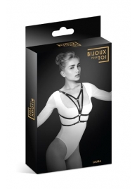 Черная упряжь на грудь Laura - Bijoux Pour Toi - купить с доставкой в Смоленске
