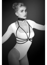 Черная упряжь на грудь Julia - Bijoux Pour Toi - купить с доставкой в Смоленске