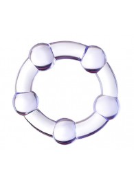 Фиолетовое эрекционное кольцо на пенис с бусинами - Штучки-дрючки - в Смоленске купить с доставкой