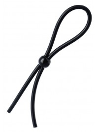 Черное лассо на пенис с одной бусиной - A-toys - в Смоленске купить с доставкой