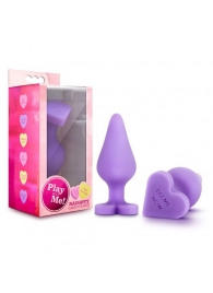 Фиолетовая анальная пробка Naughty Candy Heart Do Me Now - 8,9 см. - Blush Novelties - купить с доставкой в Смоленске